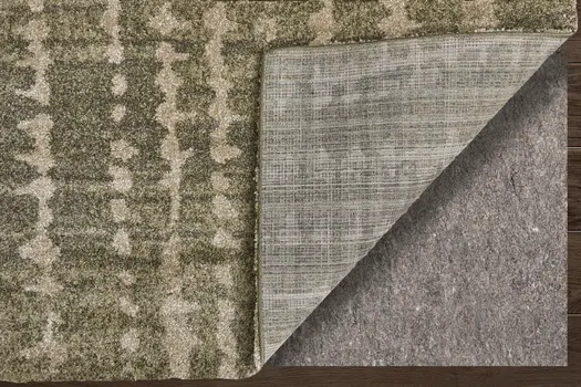 8' X 10' Green And Tan Abstract Area Rug