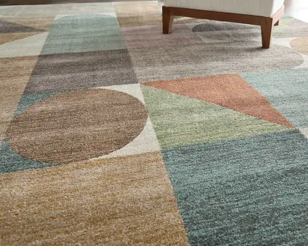 8' X 10' Ivory Brown And Blue Checkered Area Rug