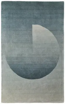 8' X 10' Blue And White Geometric Hand Tufted Area Rug