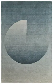 8' X 10' Blue And White Geometric Hand Tufted Area Rug