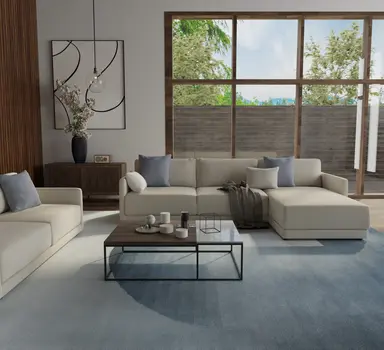 8' X 10' Blue And White Geometric Hand Tufted Area Rug
