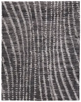 8' X 10' Black Gray And Ivory Abstract Area Rug