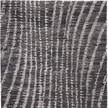 8' X 10' Black Gray And Ivory Abstract Area Rug