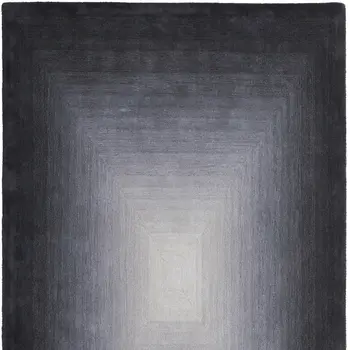 8' X 10' Black White And Gray Abstract Hand Tufted Area Rug