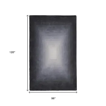 8' X 10' Black White And Gray Abstract Hand Tufted Area Rug