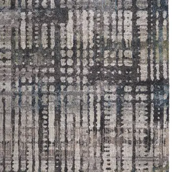 8' X 10' Gray Black And Ivory Abstract Distressed Area Rug