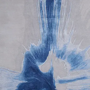 8' X 10' Blue And Gray Abstract Hand Tufted Area Rug