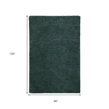 8' X 11' Green Hand Woven Area Rug