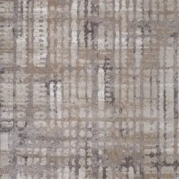 9' X 12' Brown Tan And Ivory Abstract Distressed Area Rug