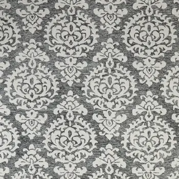 9' X 12' Gray Ivory And Black Floral Hand Tufted Area Rug