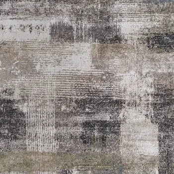 9' X 12' Gray Taupe And Ivory Abstract Distressed Area Rug