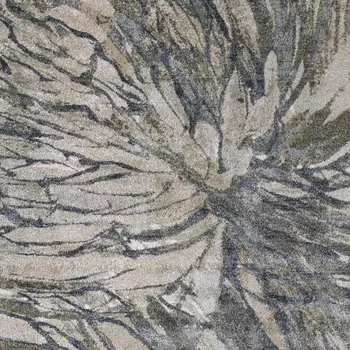 9' X 12' Gray Green And Ivory Abstract Area Rug