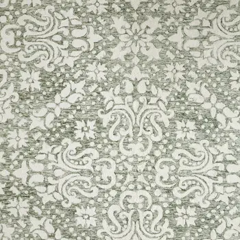 9' X 12' Ivory And Green Floral Hand Tufted Area Rug