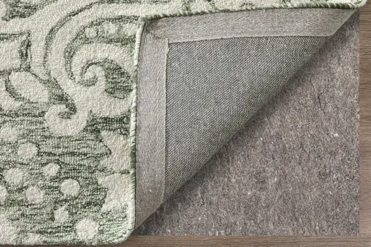 9' X 12' Ivory And Green Floral Hand Tufted Area Rug