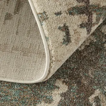 9' X 12' Blue Ivory And Purple Abstract Distressed Area Rug
