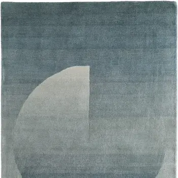 9' X 12' Blue And White Geometric Hand Tufted Area Rug