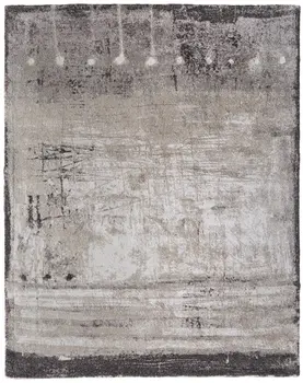 9' X 12' Gray Ivory And Taupe Abstract Distressed Area Rug