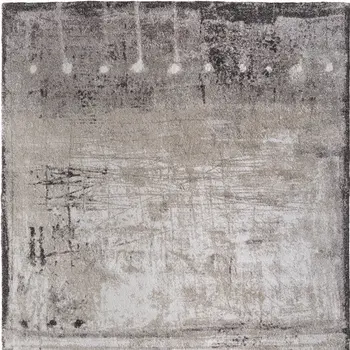 9' X 12' Gray Ivory And Taupe Abstract Distressed Area Rug