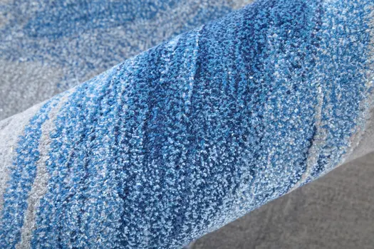 9' X 12' Blue And Gray Abstract Hand Tufted Area Rug