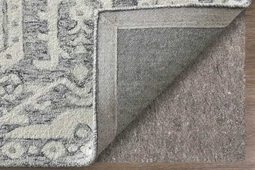 9' X 12' Gray And White Geometric Hand Tufted Area Rug