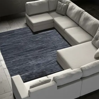 8' X 10' Gray And Ivory Abstract Hand Knotted Distressed Area Rug