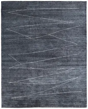 8' X 10' Gray And Ivory Abstract Hand Knotted Distressed Area Rug