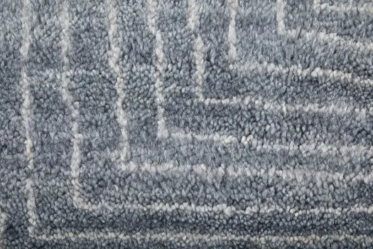 8' X 10' Gray And Ivory Abstract Hand Knotted Distressed Area Rug