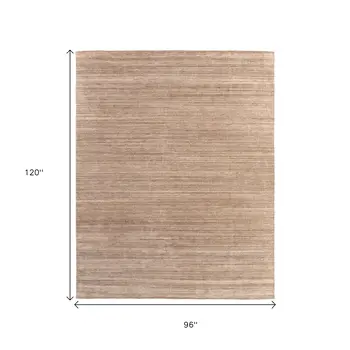 8' X 10' Tan Brown And Gray Hand Woven Distressed Area Rug