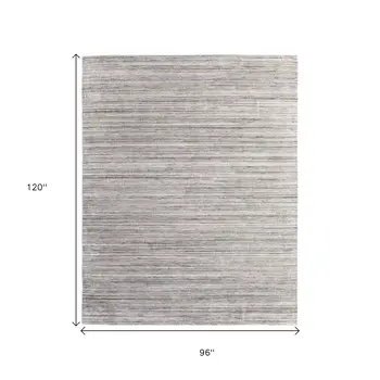 8' X 10' Gray Black And Brown Hand Woven Distressed Area Rug
