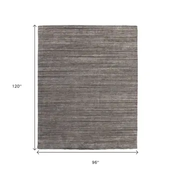 8' X 10' Black Gray And Brown Hand Woven Distressed Area Rug