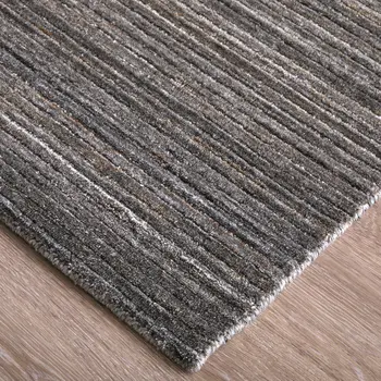 8' X 10' Black Gray And Brown Hand Woven Distressed Area Rug
