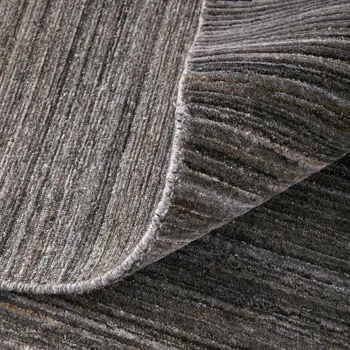 8' X 10' Black Gray And Brown Hand Woven Distressed Area Rug
