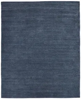 8' X 10' Blue And Gray Hand Woven Distressed Area Rug