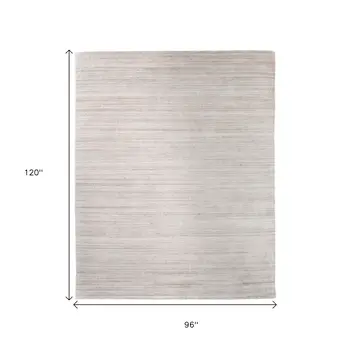 8' X 10' Ivory And Tan Hand Woven Distressed Area Rug