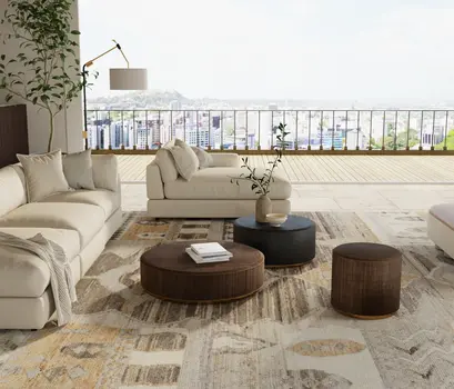 8' X 12' Ivory Gray And Orange Moroccan Hand Knotted Area Rug