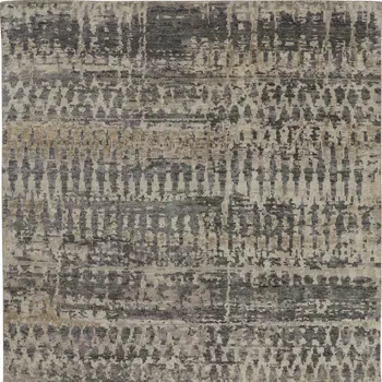 12' X 15' Tan And Taupe Abstract Hand Knotted Area Rug