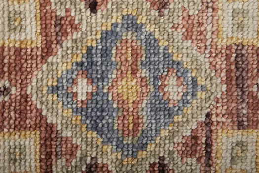 12' X 15' Red Ivory And Gold Oriental Hand Knotted Area Rug With Fringe