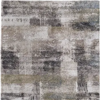 2' X 3' Gray Taupe And Ivory Abstract Distressed Area Rug