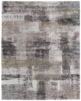 2' X 3' Gray Taupe And Ivory Abstract Distressed Area Rug