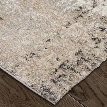 2' X 3' Gray Taupe And Ivory Abstract Distressed Area Rug