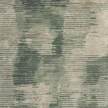 2' X 3' Green Ivory And Brown Abstract Distressed Area Rug