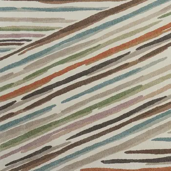 2' X 3' Ivory Brown And Blue Abstract Area Rug
