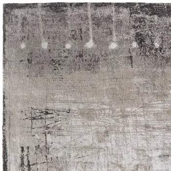 2' X 3' Gray Ivory And Taupe Abstract Distressed Area Rug