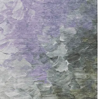 9' X 12' Lavender Olive Green And Silver Abstract Washable Indoor Outdoor Area Rug