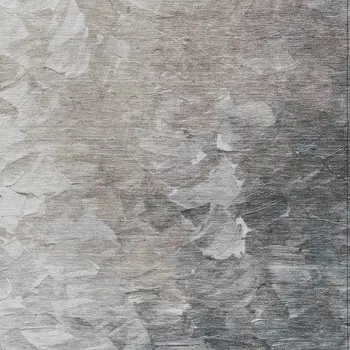 9' X 12' Taupe Brown And Silver Abstract Washable Indoor Outdoor Area Rug
