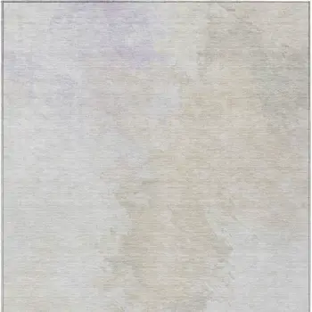 3' X 5' Beige Ivory And Lavender Abstract Washable Indoor Outdoor Area Rug