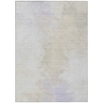 5' X 8' Beige Ivory And Lavender Abstract Washable Indoor Outdoor Area Rug