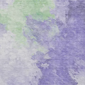 3' X 5' Lavender Mint Green And Ivory Abstract Washable Indoor Outdoor Area Rug