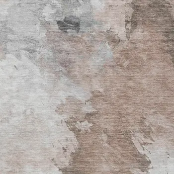 3' X 5' Brown Ivory And Gray Abstract Washable Indoor Outdoor Area Rug