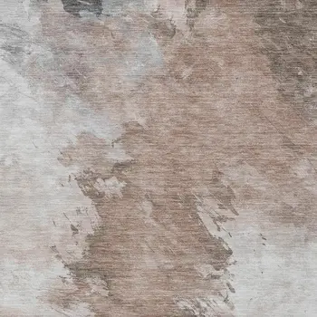 5' X 8' Brown Ivory And Gray Abstract Washable Indoor Outdoor Area Rug